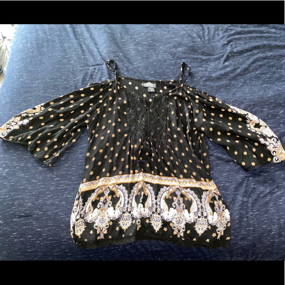 black off the shoulder shirt